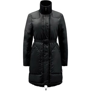 Hunter Original Rubber Touch Goose Down Black Belted Puffer Jacket Medium